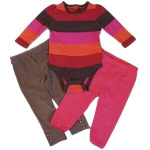 3 PCS Baby Gap Cotton Long Sleeve One-Piece 3-6M Leggings 6-12M